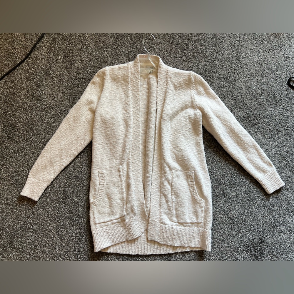 LL Bean 100% Cotton Open Cardigan